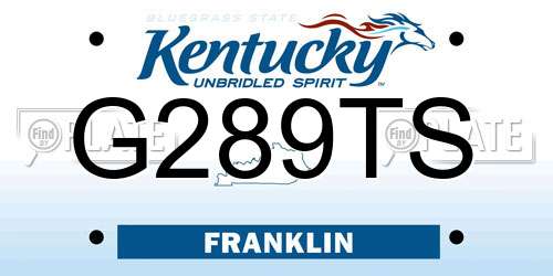 G289TS Kentucky License Plate