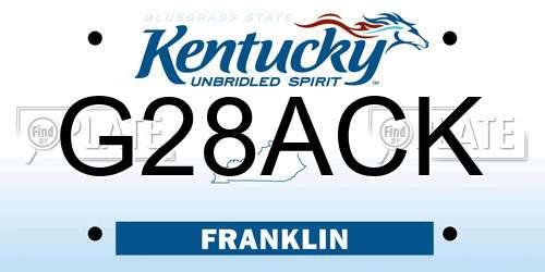G28ACK Kentucky License Plate