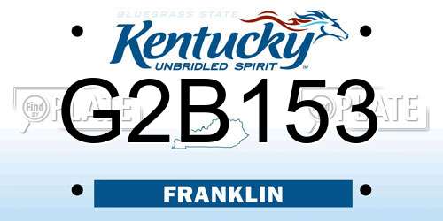 G2B153 Kentucky License Plate
