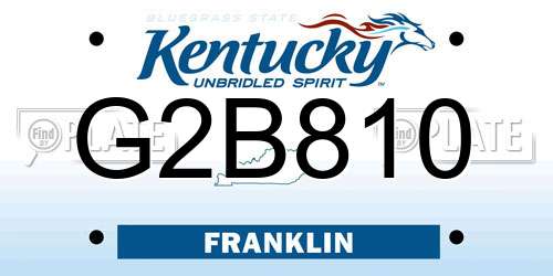 G2B810 Kentucky License Plate