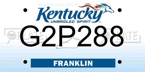 G2P288 Kentucky License Plate
