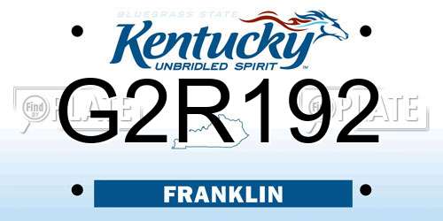 G2R192 Kentucky License Plate