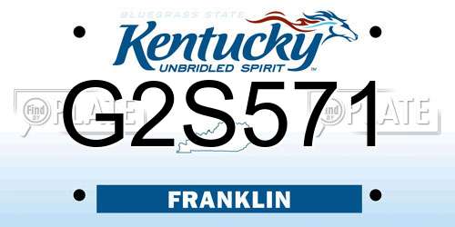 G2S571 Kentucky License Plate