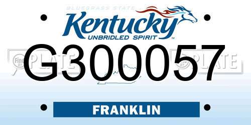 G300057 Kentucky License Plate