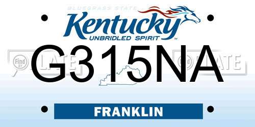 G315NA Kentucky License Plate