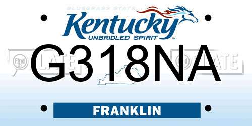 G318NA Kentucky License Plate