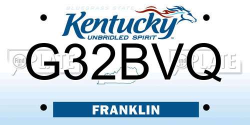 G32BVQ Kentucky License Plate