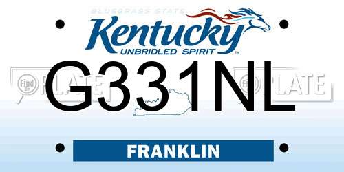 G331NL Kentucky License Plate