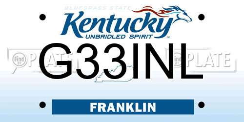 G33INL Kentucky License Plate