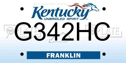 G342HC Kentucky License Plate