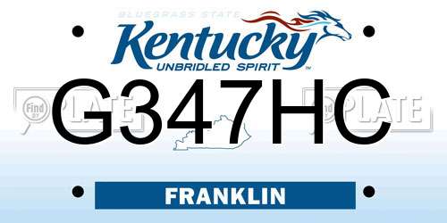 G347HC Kentucky License Plate