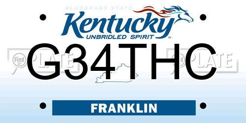 G34THC Kentucky License Plate