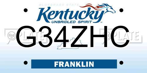 G34ZHC Kentucky License Plate