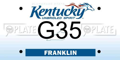 G35 Kentucky License Plate
