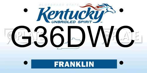 G36DWC Kentucky License Plate