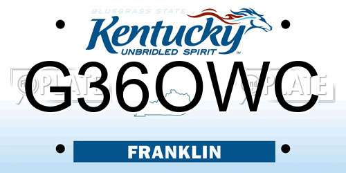 G36OWC Kentucky License Plate