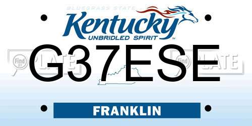 G37ESE Kentucky License Plate