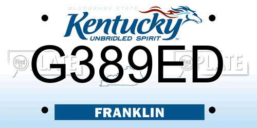 G389ED Kentucky License Plate