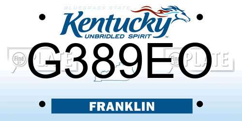 G389EO Kentucky License Plate