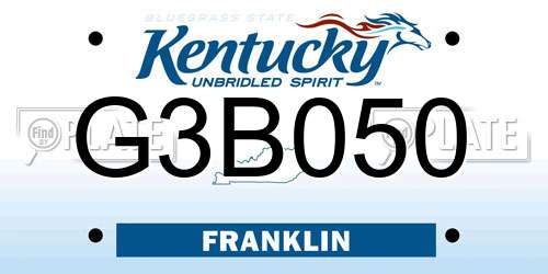 G3B050 Kentucky License Plate