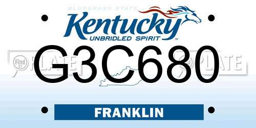 G3C680 Kentucky License Plate