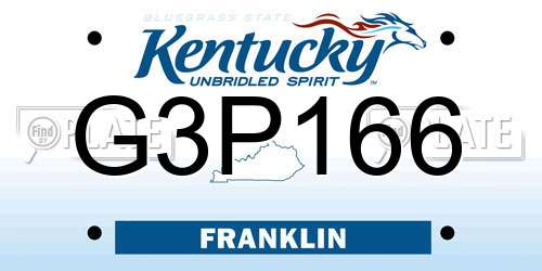 G3P166 Kentucky License Plate