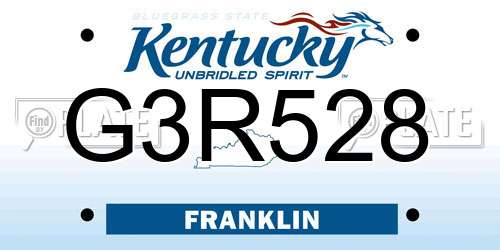 G3R528 Kentucky License Plate