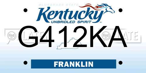 G412KA Kentucky License Plate