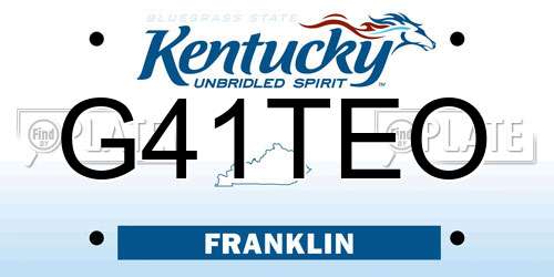 G41TEO Kentucky License Plate