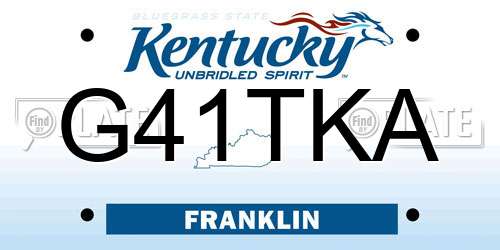 G41TKA Kentucky License Plate