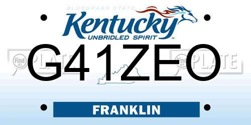 G41ZEO Kentucky License Plate