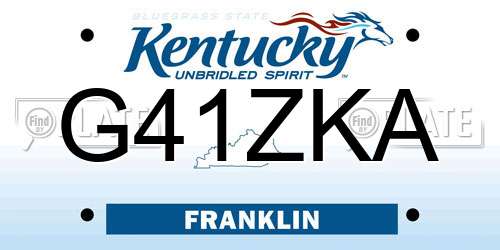 G41ZKA Kentucky License Plate