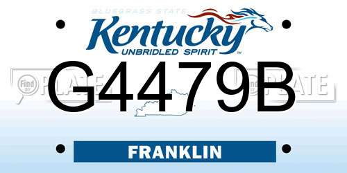 G4479B Kentucky License Plate