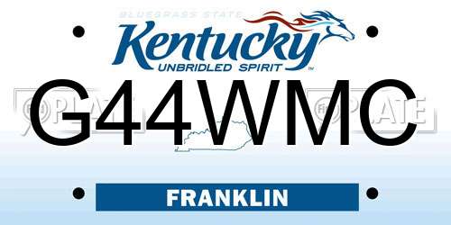 G44WMC Kentucky License Plate