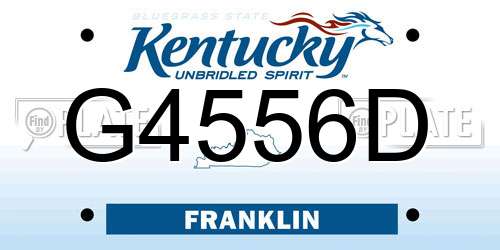 G4556D Kentucky License Plate