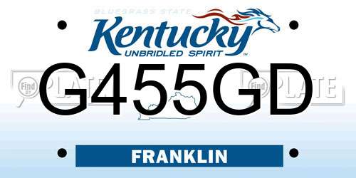 G455GD Kentucky License Plate