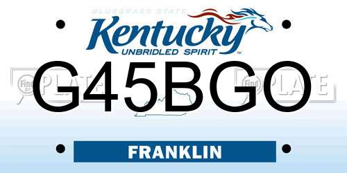 G45BGO Kentucky License Plate