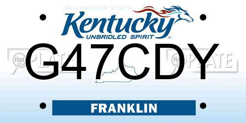 G47CDY Kentucky License Plate