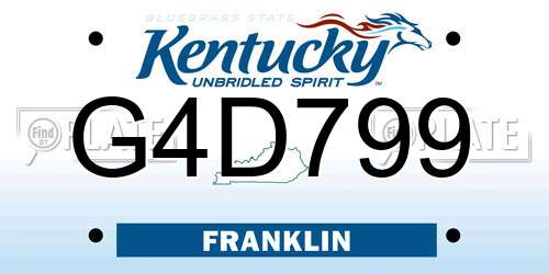 G4D799 Kentucky License Plate