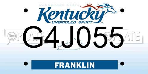 G4J055 Kentucky License Plate