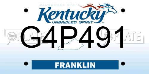 G4P491 Kentucky License Plate
