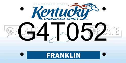G4T052 Kentucky License Plate