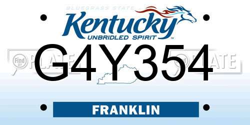 G4Y354 Kentucky License Plate