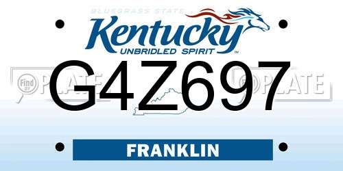 G4Z697 Kentucky License Plate