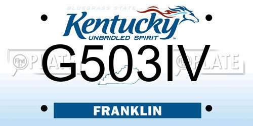G503IV Kentucky License Plate