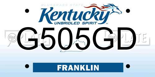 G505GD Kentucky License Plate