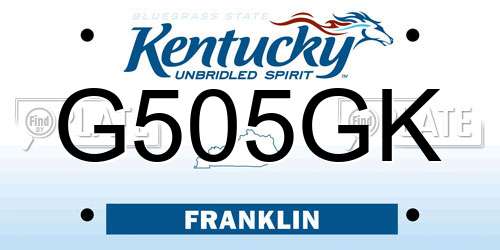 G505GK Kentucky License Plate
