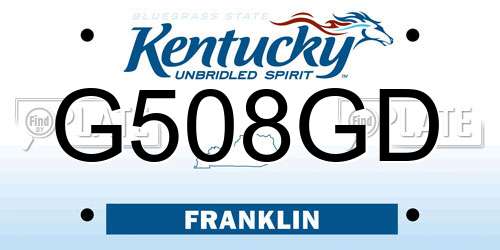 G508GD Kentucky License Plate