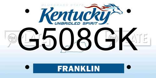 G508GK Kentucky License Plate