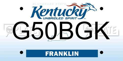 G50BGK Kentucky License Plate